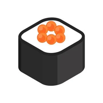 Sushi roll on white background. Vector illustration. Japanese food. EPS 10. Stock Illustration