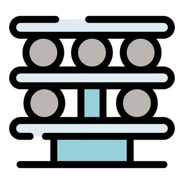 Sushi rolling machine processing fish balls on conveyor belt Illustrazione stock