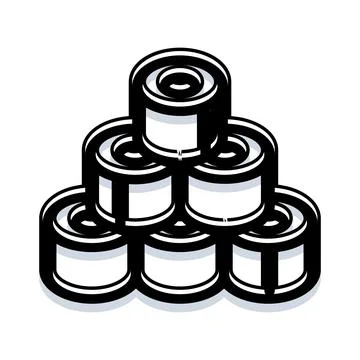 Sushi rolls arranged in a pyramid stack Stock Illustration