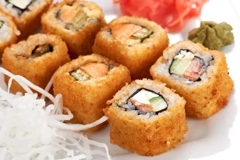 Sushi rolls close up Stock Photos