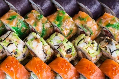 Sushi rolls close up Foto stock