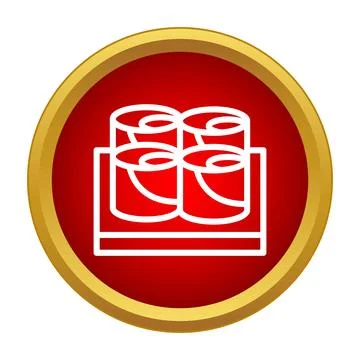 Sushi rolls icon in red circle vector Stock Illustration