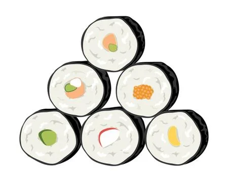 Sushi rolls Stock Illustration