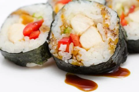 Sushi rolls, macro 스톡 사진
