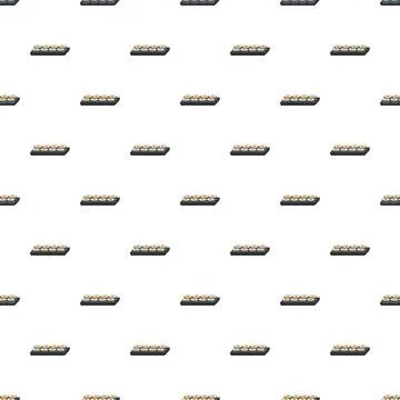 Sushi rolls pattern creating seamless food background Stock Illustration