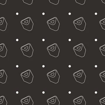 Sushi rolls, seamless pattern on dark background, vector. Stock Illustration