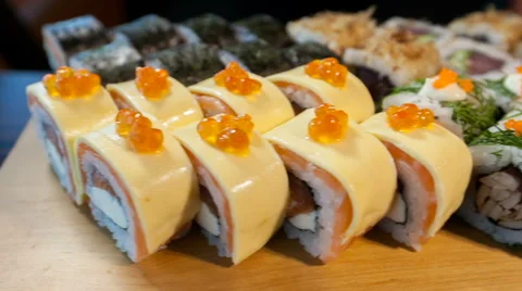 Sushi rolls set Video stock 68314256
