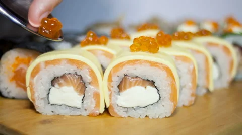 Sushi rolls set Video stock 68317734