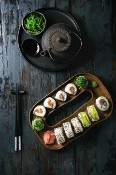 Sushi rolls set Stock Photos