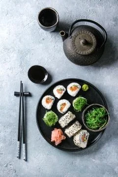 Sushi rolls set Stock Photos