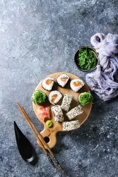 Sushi rolls set Stock Photos