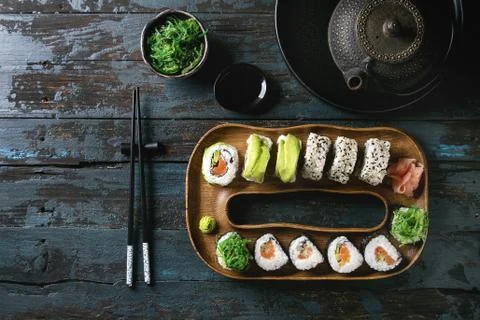Sushi rolls set Stock Photos