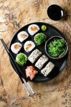 Sushi rolls set Stock Photos