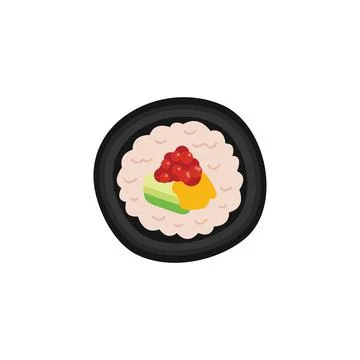 Sushi rolls. Vector illustration in a flat style on a white background Stock Illustration