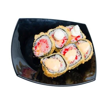 Sushi rolls on a white Stock Photos
