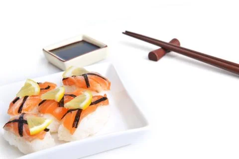 Sushi with salmon Stock Photos
