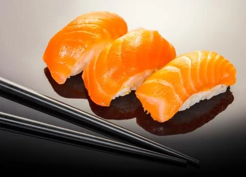 Sushi with salmon Stock Photos