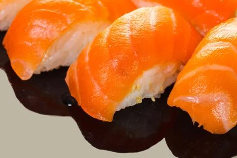 Sushi with salmon Stock Photos