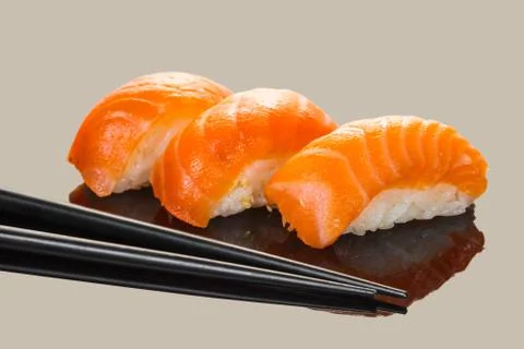 Sushi with salmon Stock Photos