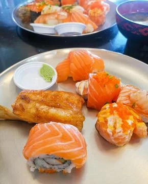 Sushi with salmon Stock Photos