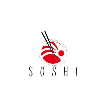 Sushi Seafood logo Stock Illustration