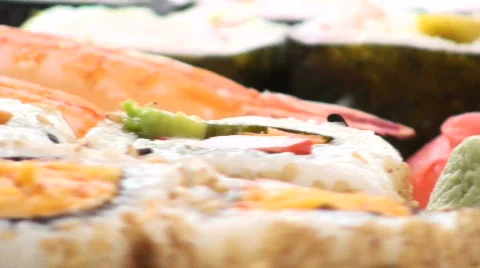 Sushi seamless loop close-up - HD  Stock Footage 449704