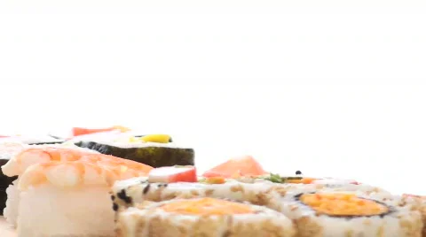 Sushi seamless loop with copy space - V2  Stock Footage 449804