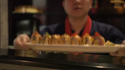 Sushi served Stock Footage 112662483
