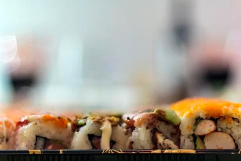 Sushi set with copy space Stock Photos