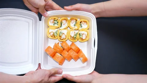 Sushi set on dark background. Stock Footage 122398288