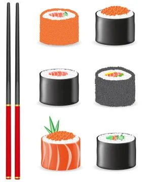 Sushi set icons vector illustration Stock Illustration