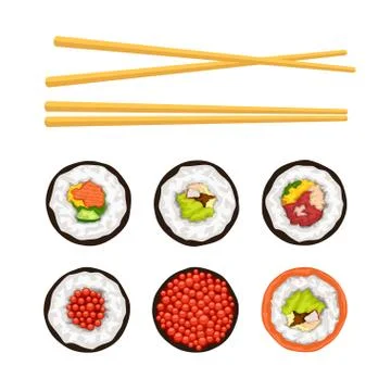 Sushi set isolated Stock Illustration