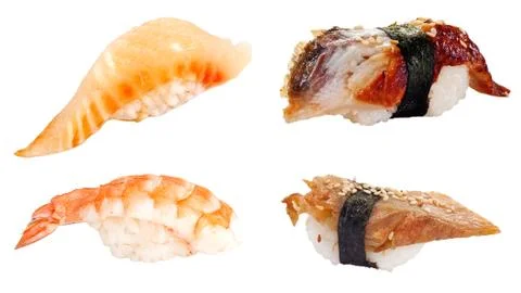 Sushi set over white Stock Illustration
