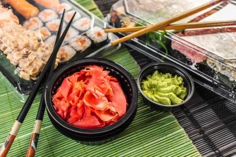 Sushi set in the package Foto stock