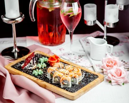 Sushi set on the table Stock Photos