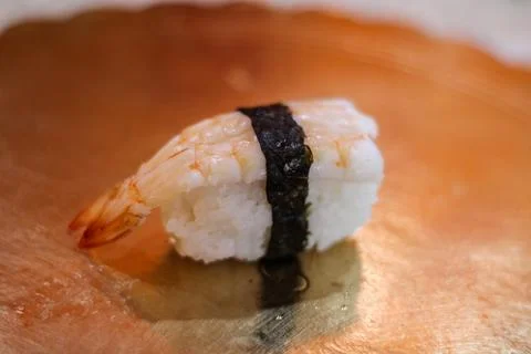 Sushi with shrimp Japanese cuisine Stock Photos