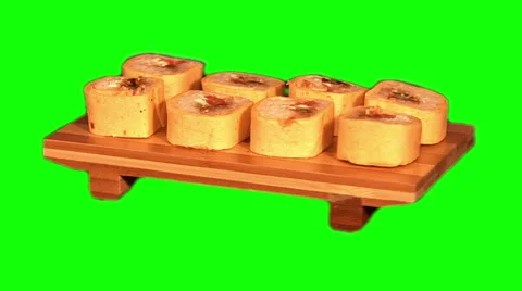 Sushi on stand rotating 03 Stock Footage 45715913