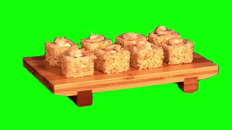 Sushi on stand rotating 05 Stock Footage 45717387