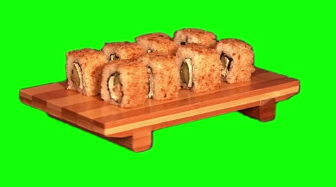 Sushi  on stand rotating 08 Stock Footage 45732964