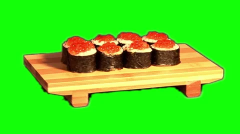 Sushi on stand rotating 13 Stock Footage 45736048