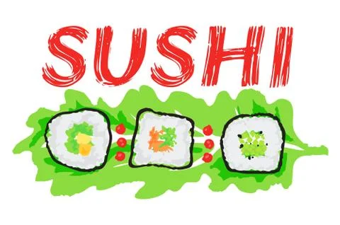 Sushi sticker Stock-Illustration