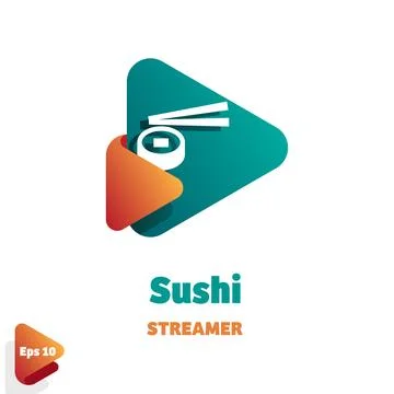 Sushi Streamer Logo Stock Illustration