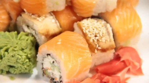 Sushi table turns Stock Footage 77039143