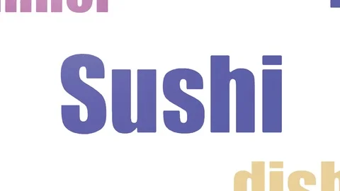 Sushi Tag Cloud Animated Isolated On White 스톡 동영상 107231317