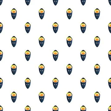Sushi temaki characters creating cute food pattern Stock Illustration
