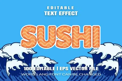Sushi text effect Stock Illustration