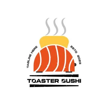 Sushi toaster logo vector Stock Illustration