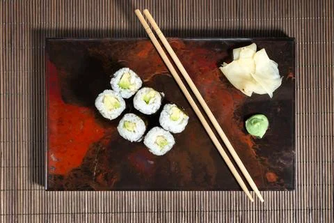 Sushi top view Stock Photos