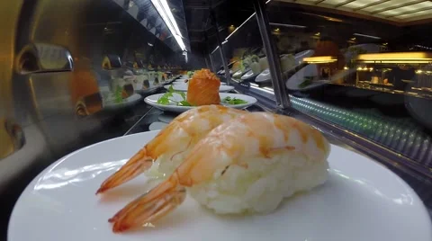 Sushi train from inside Stock Footage 64233053