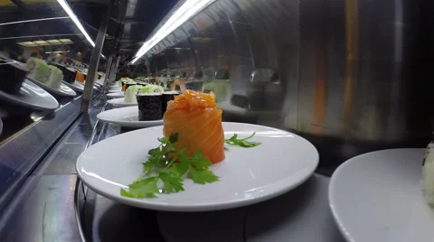 Sushi train from outside.mp4 Stock Footage 64233141